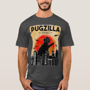 Camiseta Engraçada, Pugzilla, Engraçada Cachorro