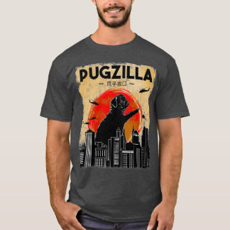 Camiseta Engraçada, Pugzilla, Engraçada Cachorro