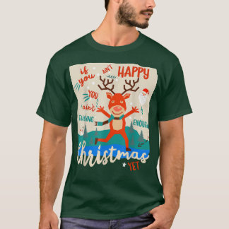 Camiseta Engraçada Reindeer Feliz Entre no Espírito de Nata