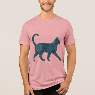 Camiseta engraçada retrô com remendo de jeans e ga
