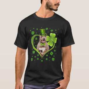 Camiseta Engraçada Rua de Cachorro Shamrock Pitbull. Dia de