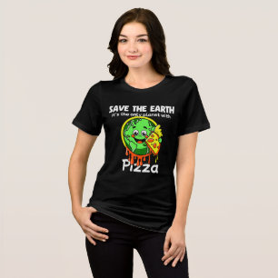 Camiseta engraçada Save The Earth Funny Pizza