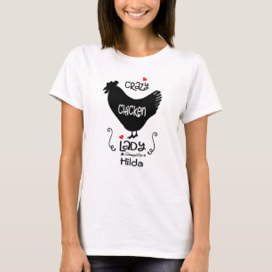 Camiseta Engraçada Senhora de Frango Personalizada