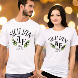 Camiseta Engraçada "Siciliana AF - Aceite" Herança