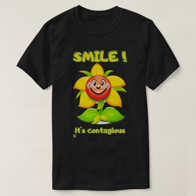 camiseta engraçada "SMILE" (Frente do Design)