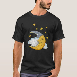 Camiseta Engraçada Soneca Lua Stars Nuvem Pjs pijamas Dormi