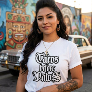 Camiseta engraçada 'Tacos antes de caras'