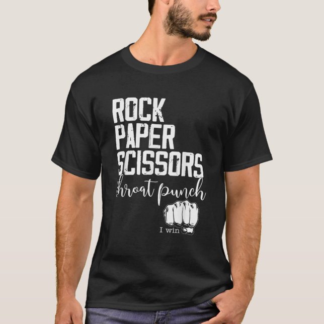 Camiseta Engraçada Tesoura De Papel De Pedra Derramada Eu G (Frente)