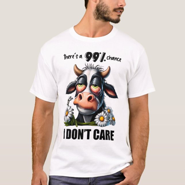 Camiseta Engraçada Vaca Sarcástica Citação E Ditos (Frente)