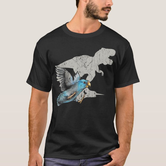 Camiseta Engraçada Velociraptor Turquoise (Frente)