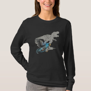 Camiseta Engraçada Velociraptor Turquoise