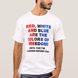 Camiseta engraçada Vermelha Branca e Azul