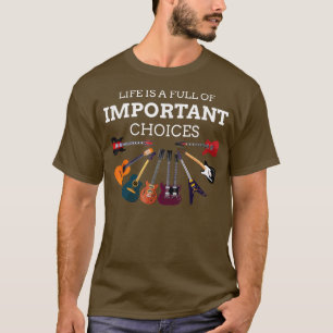 Camiseta Engraçada Vida A Violão É Cheio De Escolhas Vintag