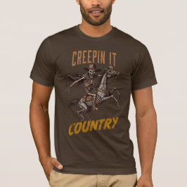 Camiseta Engraçada Vintage Creepin It Country Halloween