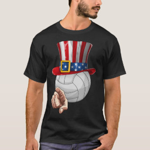 Camiseta Engraçada Voleibol Aloja Tio Sam 4 De Julho