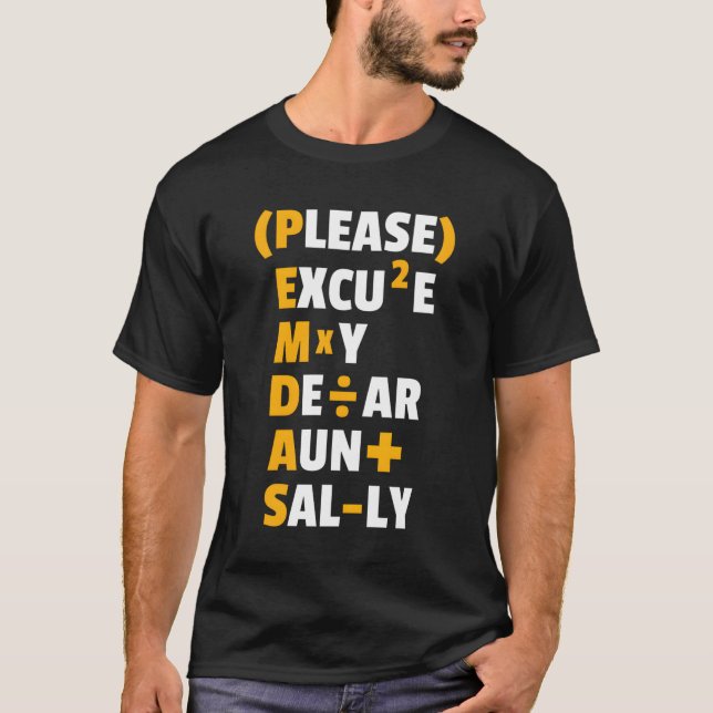 Camiseta Engraçadas Regras Matemáticas Pemdas Pun Professor (Frente)