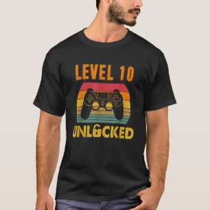 Camiseta Engraçado 10º Aniversário Gaming Perfeito 10 Anos
