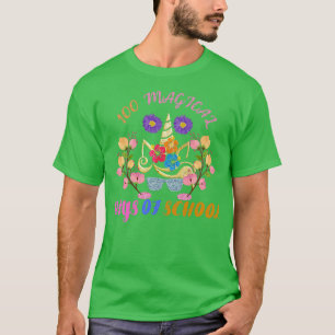 Camiseta Engraçado 100. º Dia da Faculdade Bonito Unicórnio