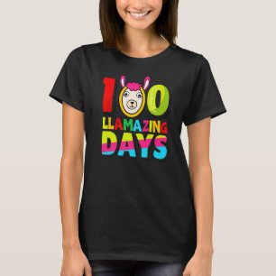 Camiseta Engraçado 100 Dias de Luz Professor Llama 100º Dia