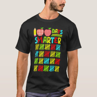 Camiseta Engraçado 100 Dias Mais Inteligente Feliz 100º Dia