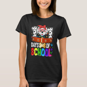 Camiseta Engraçado, 101 dias na escola Cachorro 100 dias ma