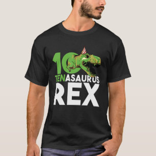 Camiseta Engraçado 10.º Aniversário Tenassauro Antigo Rex