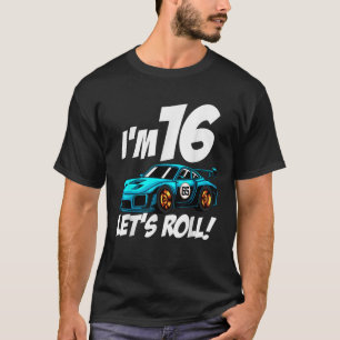 Camiseta Engraçado 16. Aniversário Gift Race Car Boys 16 Y