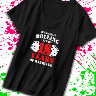 Camiseta Engraçado 18 anos - Casais casados 18 anos