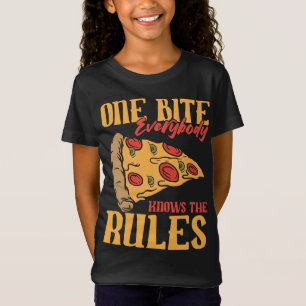 Camiseta Engraçado 1 Mordida Pizza Todos conhecem as regras