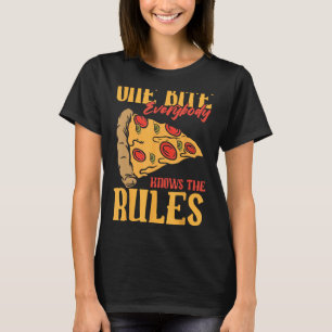 Camiseta Engraçado 1 Mordida Pizza Todos conhecem as regras