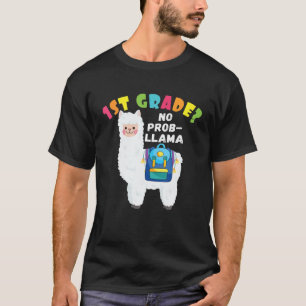 Camiseta Engraçado 1RUA Sem Prob-Lama De Volta À Escola 202
