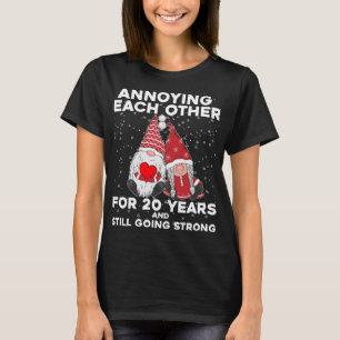 Camiseta Engraçado, 20 Anos De Natal Gnomos Casamento E