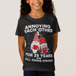 Camiseta Engraçado, 25 Anos De Casal De Gnomos De Natal E C