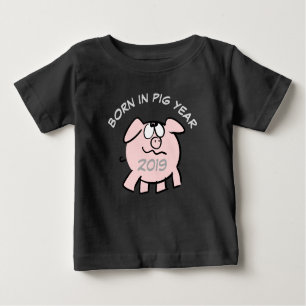 Camiseta Engraçado 2 Cartoon Ilustração Rosa Suíno 2019 Beb