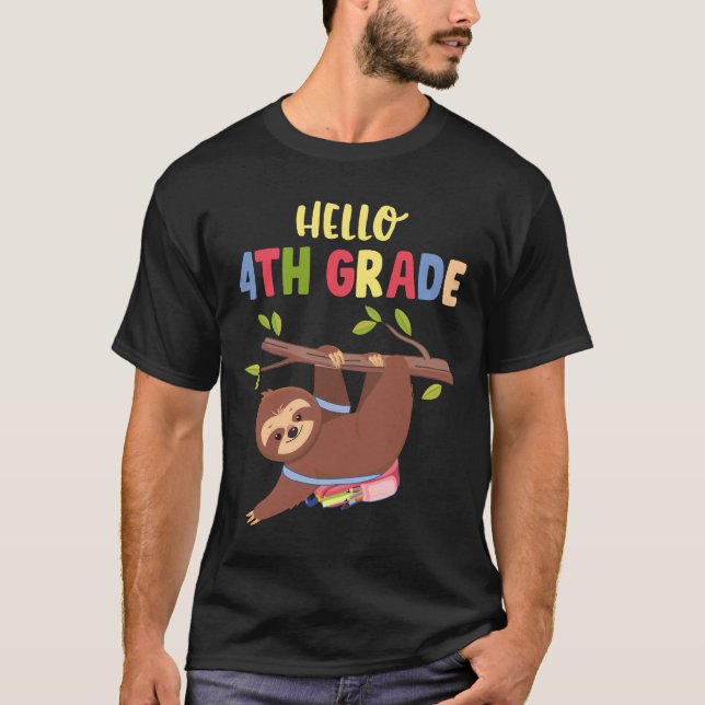 Camiseta Engraçado, 4º ano, de volta à escola (Frente)