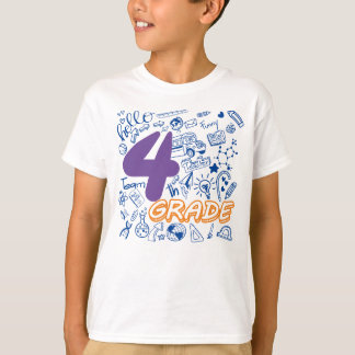 Camiseta Engraçado 4º ano de volta às crianças e professore