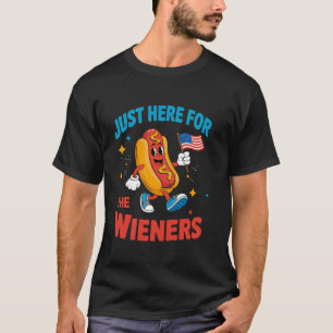 Camiseta Engraçado 4º de julho Cachorro quente Estou aqui p