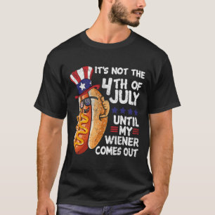 Camiseta Engraçado 4º De Julho O Quente-Canino Sai Do Par D