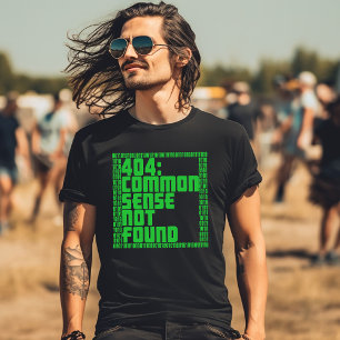 Camiseta Engraçado 404: Bom Senso Não Encontrado