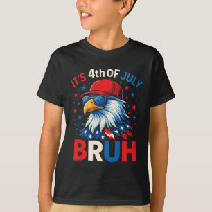 Camiseta Engraçado 4 de Julho Águia Bruh Americano