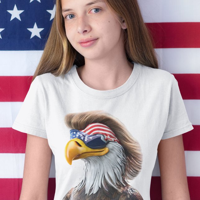 Camiseta Engraçado 4 de julho: American Bald Eagle e Mullet (Criador carregado)