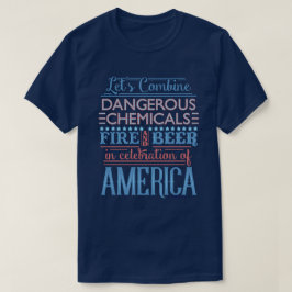 Camiseta Engraçado 4 de julho Fogo de Independência Cerveja