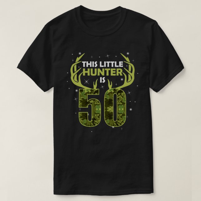 Camiseta Engraçado 50 Anos Aniversário 50 Anos Caçador de V (Frente do Design)