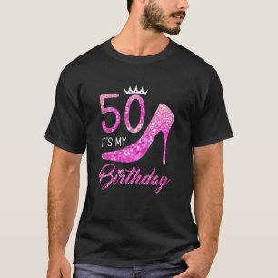 Camiseta Engraçado 50 É o meu aniversário 50º Stitletto Cor