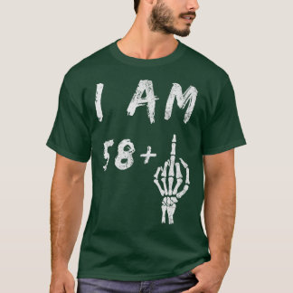 Camiseta Engraçado 59º Aniversário Eu Sou 58 Mais Esqueleto