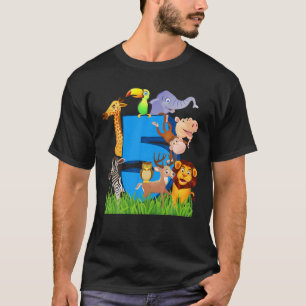 Camiseta Engraçado 5 Birthday Gift Cute 5 Anos Safari