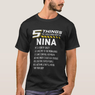 Camiseta Engraçado 5 Coisas Nina Matching Family Party Long