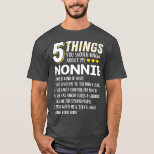 Camiseta Engraçado 5 Coisas Que Vovó Nonnie Dotou Ideia