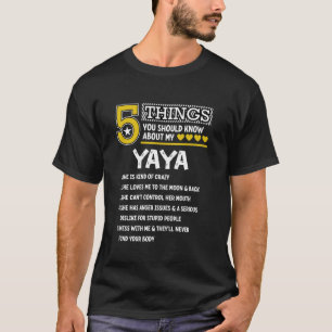 Camiseta Engraçado 5 Coisas YaYa Legal Festa de Correspondê