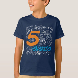 Camiseta Engraçado 5 de volta à escola